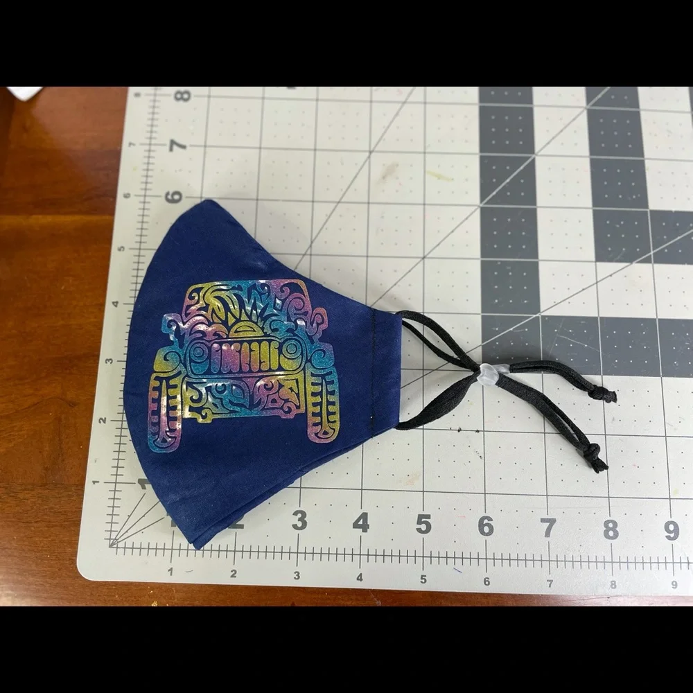 reflective rainbow mandala jeep girl face mask